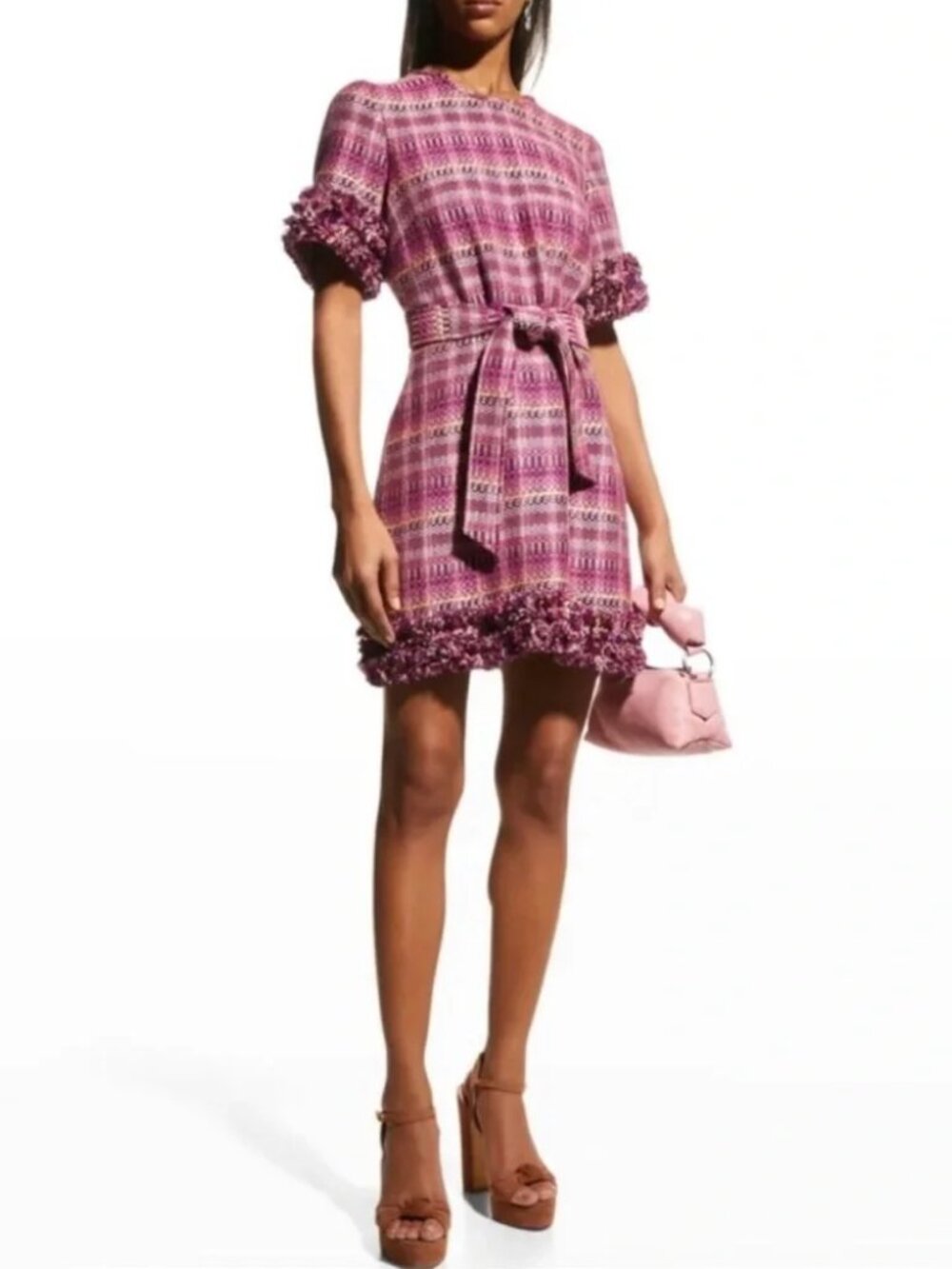 Cinq à Sept Boxweave Easton Dress In Pink Candy Multi